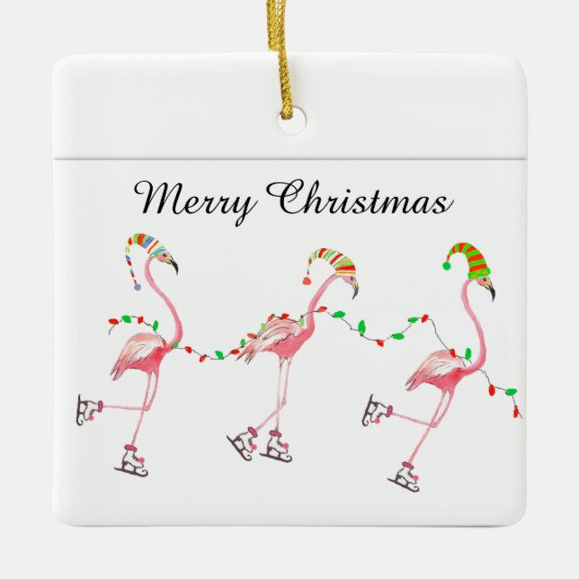 Flamingos Christmas ornament (Front)