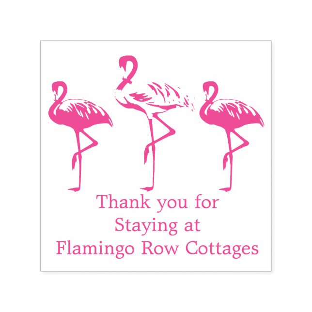 Flamingos Coastal Beach Business Custom Thank You Self-inking Stamp (Design)