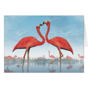 Flamingos courtship - 3D render