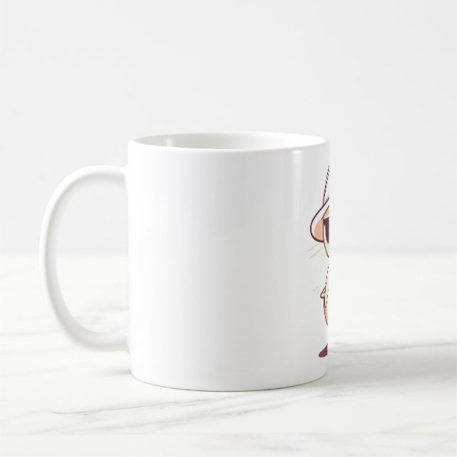 Flamingo's Delight: Kawaii-Style Graphic Design in Coffee Mug (Left)