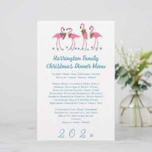 Flamingos Family Holiday Menu Template