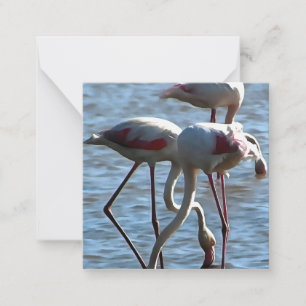 Flamingos Feeding Time Acrylic Painting Card