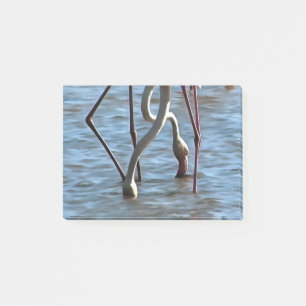 Flamingos Feeding Time Acrylic Painting Post-it Notes