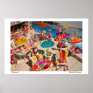 'Flamingos!' for Print/Poster (no border) Poster