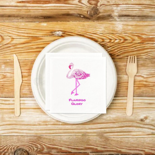 Flamingos Glory  Napkin (These Flamingo Glory Paper Napkins go along with the matching paper plates!)