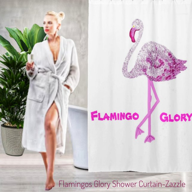 Flamingos Glory Shower Curtain (Creator Uploaded)