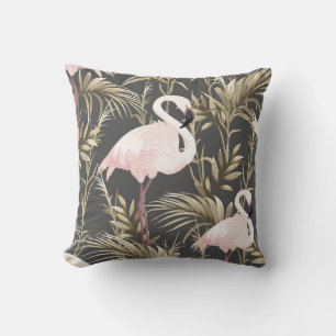 Flamingos & Gold: Pink Tropical Elegance. Cushion