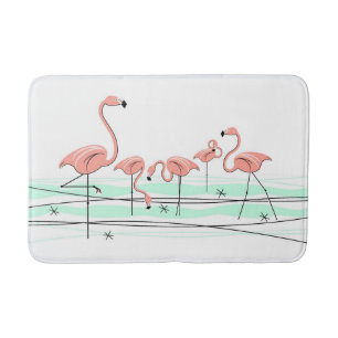 Flamingos Group bath mat
