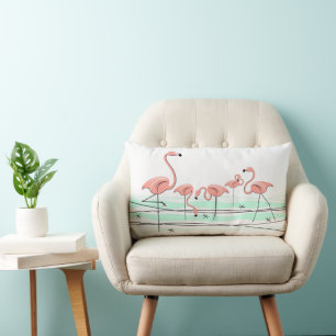 Flamingos Group green back lumbar Cushion