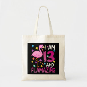 Flamingos I Am 13 Flamazing Amazing 13th Birthday Tote Bag