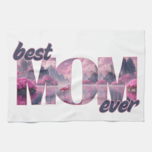 Flamingos in einer Traumwelt - best Mom ever Tea Towel