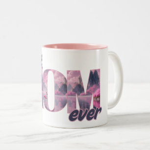 Flamingos in einer Traumwelt - best Mom ever Two-Tone Coffee Mug