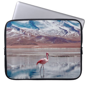 Flamingos in Lagoon in Salt Flats, Bolivia. Salar Laptop Sleeve