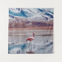 Flamingos in Lagoon in Salt Flats, Bolivia. Salar