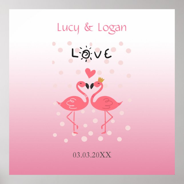 Flamingos in Love Poster (Front)