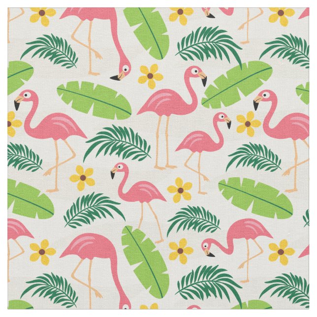 Flamingos in Paradise Fabric (Close Up)