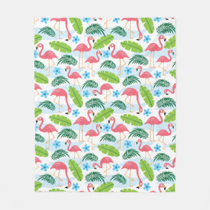 Flamingos in Paradise Fleece Blanket