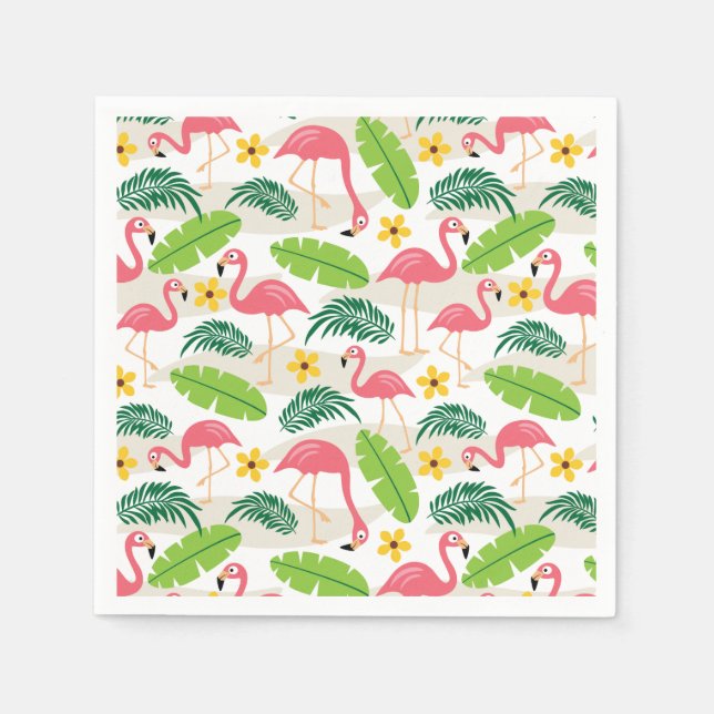 Flamingos in Paradise Napkins (Front)