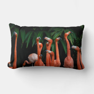 Flamingos in Paradise throw Lumbar Cushion