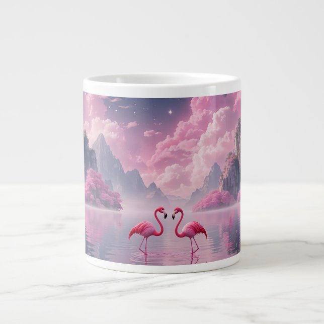 Flamingos Large Coffee Mug (Front)