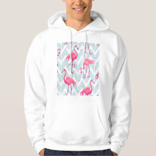 Flamingos Light Grey: Vintage Tropical. Hoodie