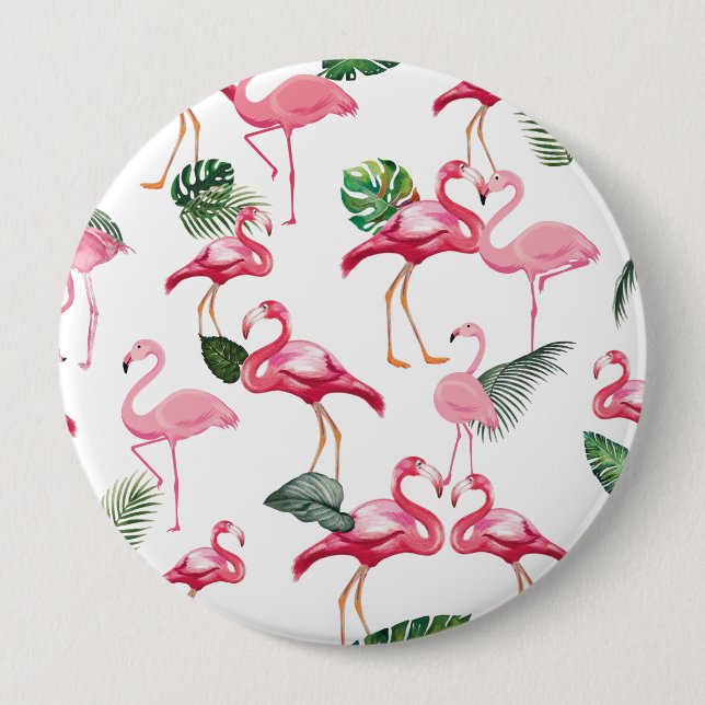 Flamingos Love Pattern 10 Cm Round Badge (Front)