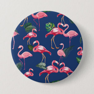 Flamingos Love Pattern 2 7.5 Cm Round Badge