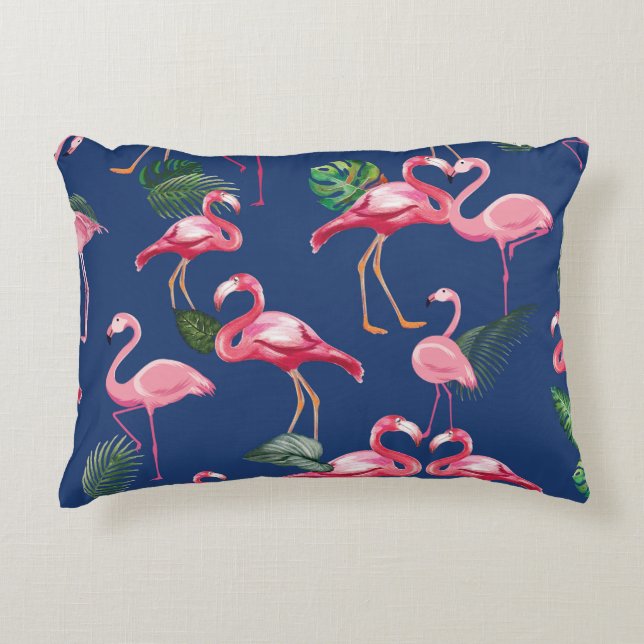 Flamingos Love Pattern 2 Decorative Cushion (Front)