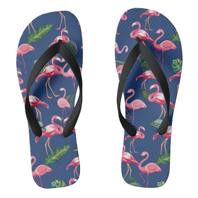 Flamingos Love Pattern 2 Thongs (Footbed)
