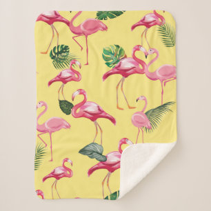 Flamingos Love Pattern 3 Sherpa Blanket