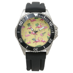 Flamingos Love Pattern 3 Watch