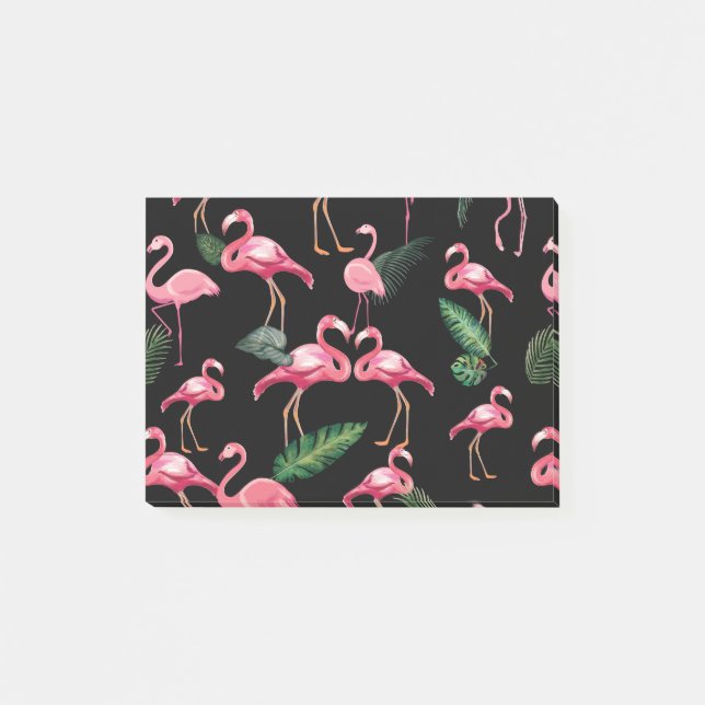 Flamingos Love Pattern 4 Post-it Notes (Front)