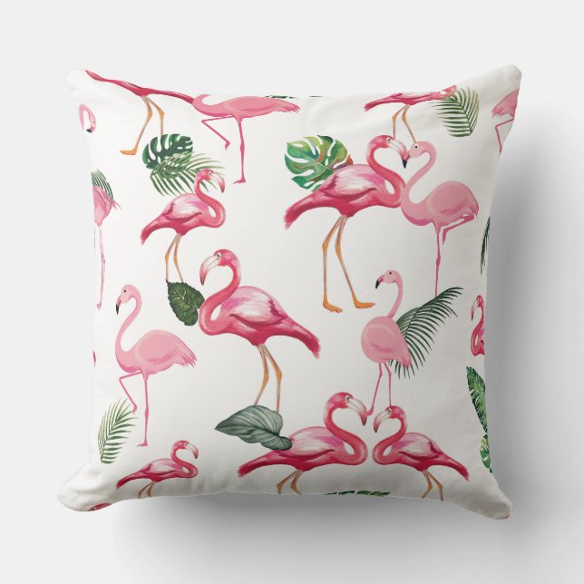 Flamingos Love Pattern Cushion (Front)