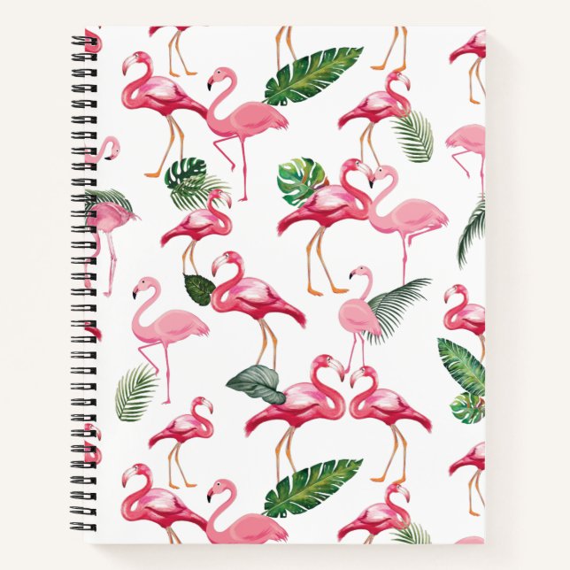 Flamingos Love Pattern Notebook (Front)