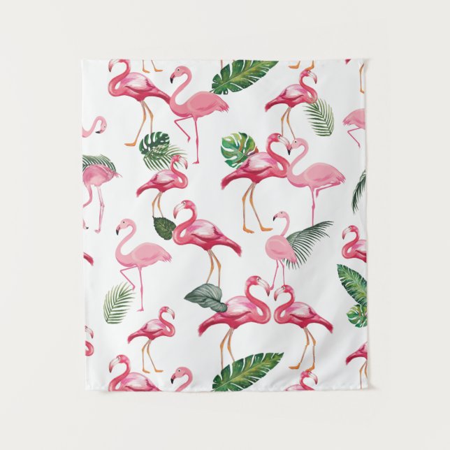 Flamingos Love Pattern Tapestry (Front)
