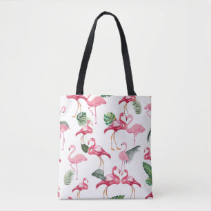 Flamingos Love Pattern Tote Bag