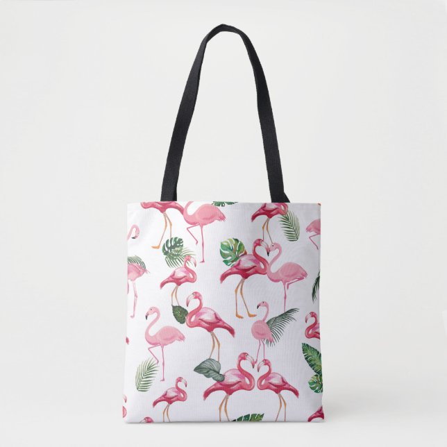 Flamingos Love Pattern Tote Bag (Front)