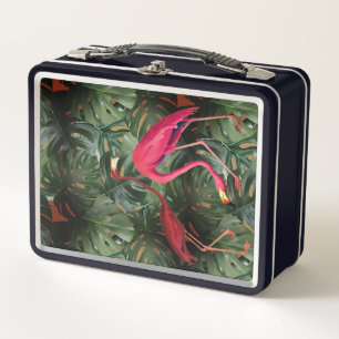 Flamingos & Monstera Metal Lunch Box