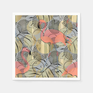 Flamingos on an abstract background. napkin