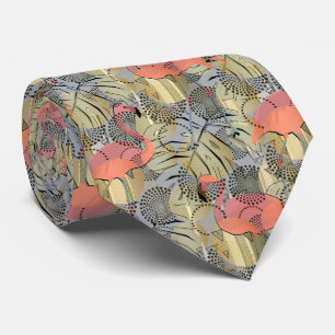 Flamingos on an abstract background tie