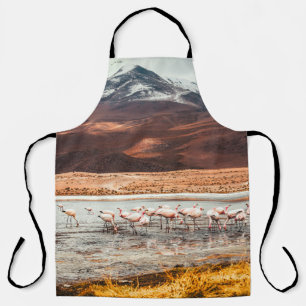 FLAMINGOS ON BODY OF WATER APRON