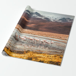FLAMINGOS ON BODY OF WATER WRAPPING PAPER