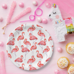Flamingos  paper plate