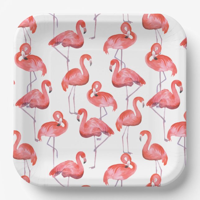Flamingos  Paper Plates (Front)
