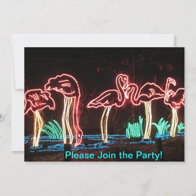 Flamingos Party Invitations (Front)