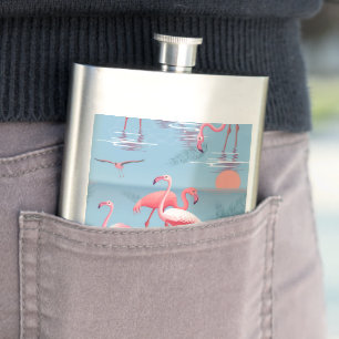 Flamingos Pattern 1 Hip Flask