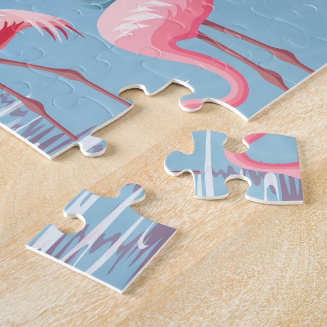 Flamingos Pattern 1 Jigsaw Puzzle (Side)
