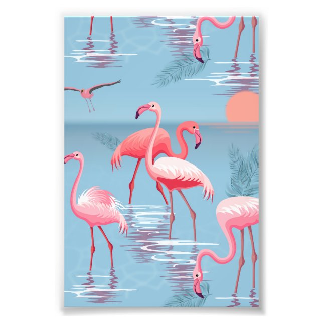 Flamingos Pattern 1 Photo Print (Front)