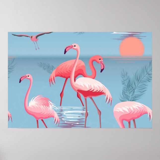 Flamingos Pattern 1 Poster (Front)