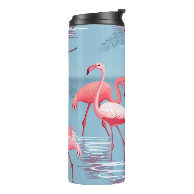 Flamingos Pattern 1 Thermal Tumbler (Rotated Left)